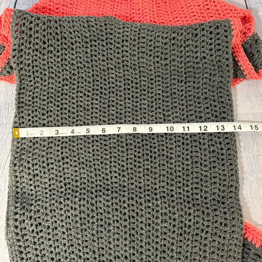 Handknit Gray Melon Cap Sleeve Pullover Hooded Boho Whimsigoth Sweater Vest S